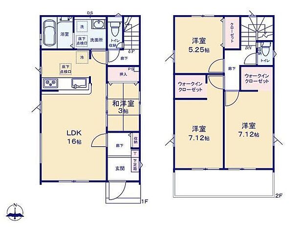 (1号棟)、価格4299万円、4LDK、土地面積125.43m2、建物面積95.63m2