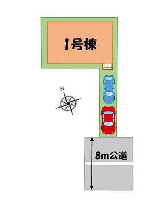 カースペース２台分（車種による）ございますので、家族分の自転車を駐輪したり、来客用の駐車スペースとしてもお使いいただけます♪小学校が徒歩9分の安心環境☆是非ご覧ください♪