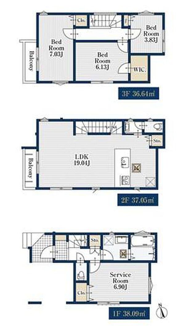 (2号棟)、価格4780万円、3LDK+S、土地面積63.58m2、建物面積111.78m2