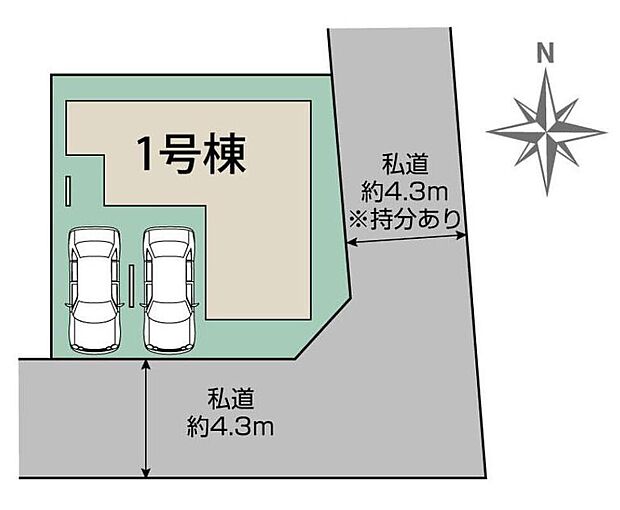 2台を並列駐車できるゆとりあるカースペースです☆公園が徒歩3分にあるのでお子さんがお友達同士で遊びに行かれても安心の距離感☆ぜひご覧下さい!