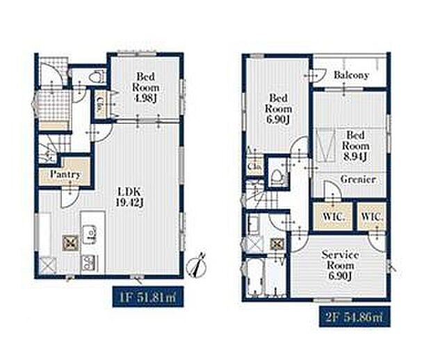 (1号棟)、価格4480万円、3LDK+S、土地面積102.19m2、建物面積106.67m2