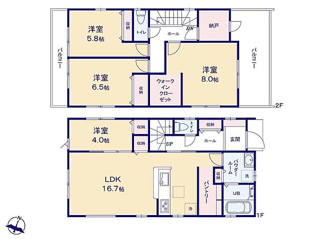 (1号棟)、価格4380万円、4LDK+S、土地面積200.03m2、建物面積105.3m2