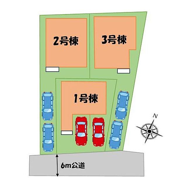 カースペースが2台（車種による）分ございますので、家族分の自転車を駐輪したり、急な来客用の駐車スペースとしてもお使いいただけます♪安心の小学校まで徒歩5分に中学校まで徒歩6分！