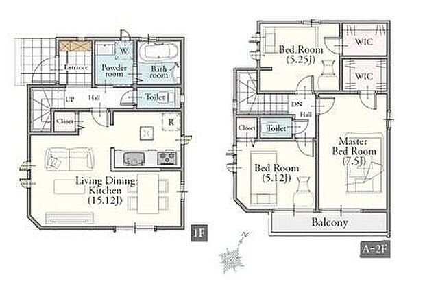 (1号棟)、価格5290万円、3LDK、土地面積74.76m2、建物面積82.18m2