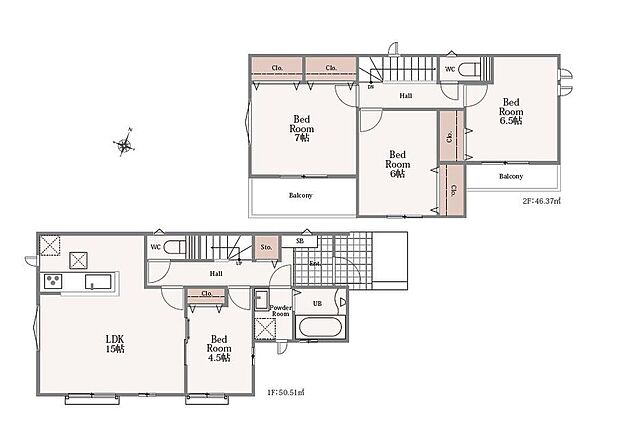 (1号棟)、価格4890万円、4LDK、土地面積105.26m2、建物面積96.88m2