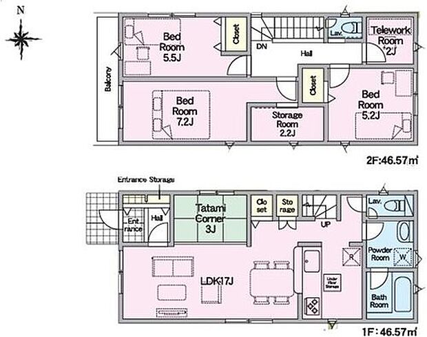 【3LDK+S】☆2階にテレワークスペースを設置☆
テレワークスペースとして2帖のお部屋を設置しました。書斎や趣味のお部屋として色々と活用が可能です♪