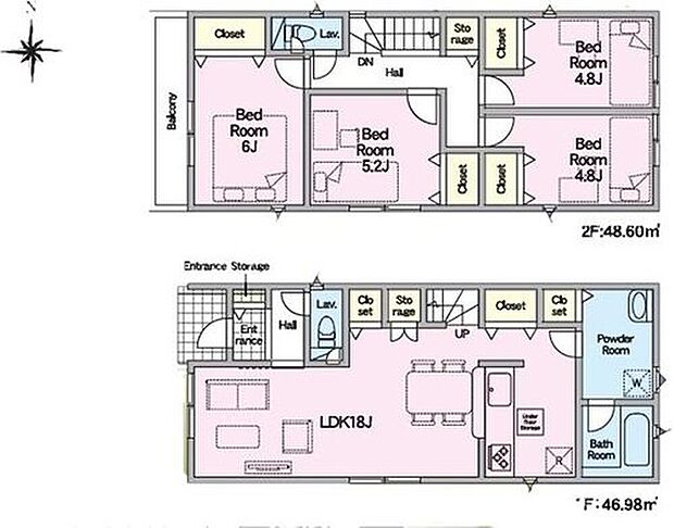 【4LDK】☆LDKに収納を設置☆
LDKは、18帖の広々空間を確保致しました！LDKに収納スペースがあるので、隠しておきたい掃除道具などの収納にも便利です♪リビングがすっきりと片付きます！