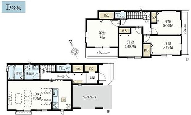 【4LDK】☆玄関にシューズインクロークを設置☆
シューズインクロークが付いているので、長靴やブーツ、レインコート、ベビーカー、スコップなど、玄関周りで使うものを収納できますよ♪
