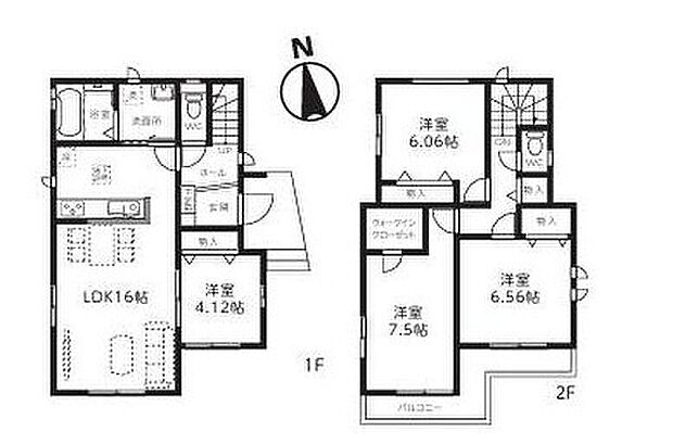 【4LDK】2階の主寝室7.5帖には大容量収納のWICを設置。衣類だけでなくレジャー用品などの大きな物までたっぷり収納出来ます。リビングに隣り合う洋室を開放すれば、ひときわ広々とした空間になるリビングダイニング。