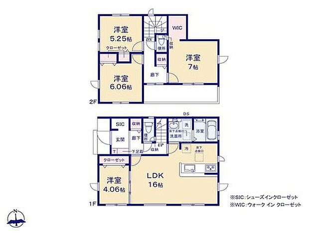【4LDK】効率的でストレスのない家事動線。水回りが集中しており、移動がスムーズです♪２F廊下から直接バルコニーへ出ることができるので洗濯時はお部屋を通らずに済むうれしい造り♪