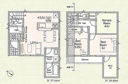 約3帖のウォークインクローゼット完備でお部屋スッキリ♪
2階に居室をまとめることで、ご家族それぞれのプライベート空間も保てますね♪ 
