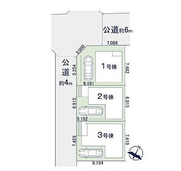【全体区画図】商業施設が徒歩圏内に揃った利便性の高い立地に佇む3階建てのお住まいをご紹介します♪