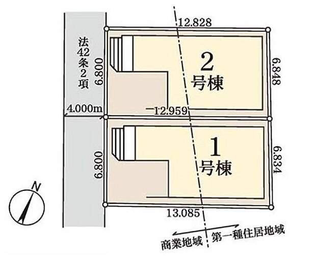 【全体区画図】閑静な住宅街は、小、中学校が徒歩6分内の安心環境にスーパー、コンビニなどが充実♪カースペースも1台完備☆ぜひ一度ご覧下さい！