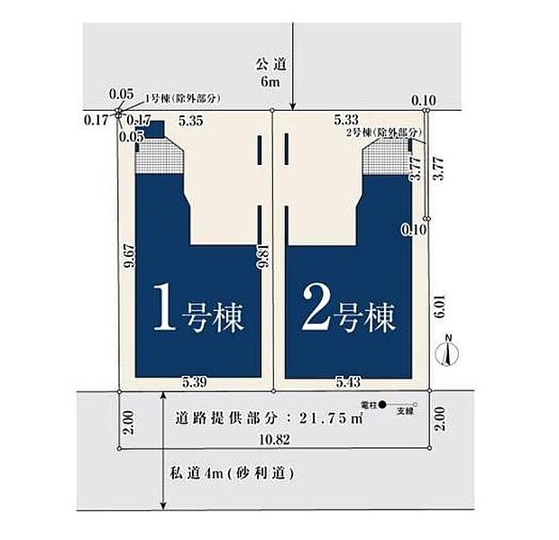 【全体区画図】愛車を埃や強い日差しから守るビルトインガレージ。玄関までの距離も近く雨の日のお出かけの際に濡れにくいのも利点です♪