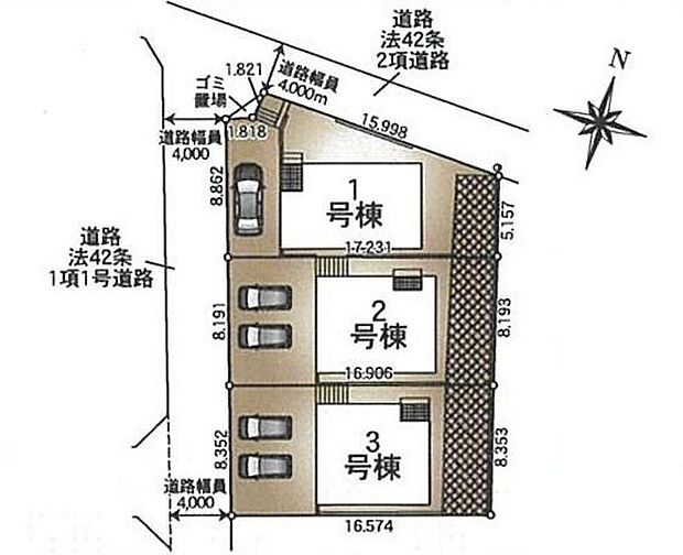 【全体区画図】前面道路は車通りが多くないので、お車の出し入れもラクラクです♪
善前小学校まで徒歩6分！委員会や部活で帰りが少し遅くなっても心配の少ない距離ですね☆