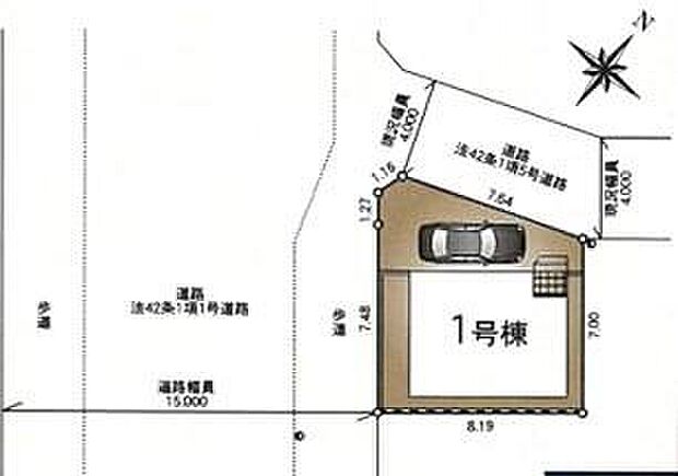 【全体区画図】道幅の広い角地なので明るく開放感に溢れた好立地です！お車の出し入れもラクラク☆小学校まで徒歩5分と近くて安心なエリアです！是非ご覧ください♪
