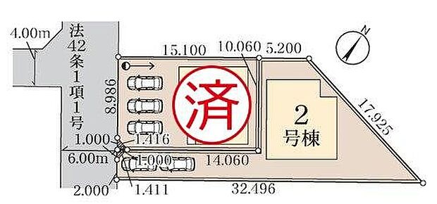 【全体区画図】東武野田線「東岩槻」駅まで徒歩9分♪
2～3台のカースペース完備☆スーパーやコンビニが徒歩10分圏内で日々のお買い物にも便利な立地です♪