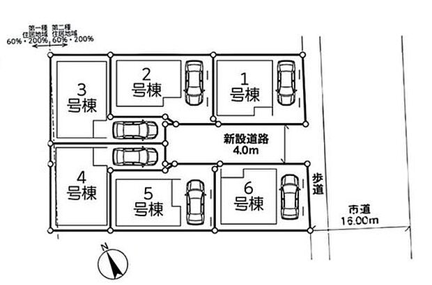 【全体区画図】駐車スペースも確保!外環道路も近いのでお車での移動もスムーズで◎小、中学校は徒歩7分内で安心環境☆是非ご覧ください♪