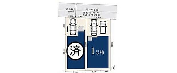 【区画図】「東大宮」駅徒歩19分!お車が2台(車種による)停められるので空いたスペースでガーデニングや自転車置き場にしても◎是非ご覧ください♪