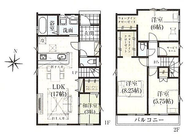 【4LDK+S】ライフスタイルに合わせて使いやすいリビング横の和洋室!家事動線スムーズな水回り集中型!家事の時短にもつながりそうです♪WIC×3カ所はそれぞれしっかり奥行きがあるので大容量で使いやすい設計!