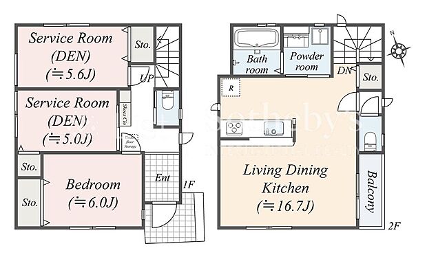 【1LDK+2S】【1号棟】路地状部分約30m2含む。図面と異なる場合は現況を優先。