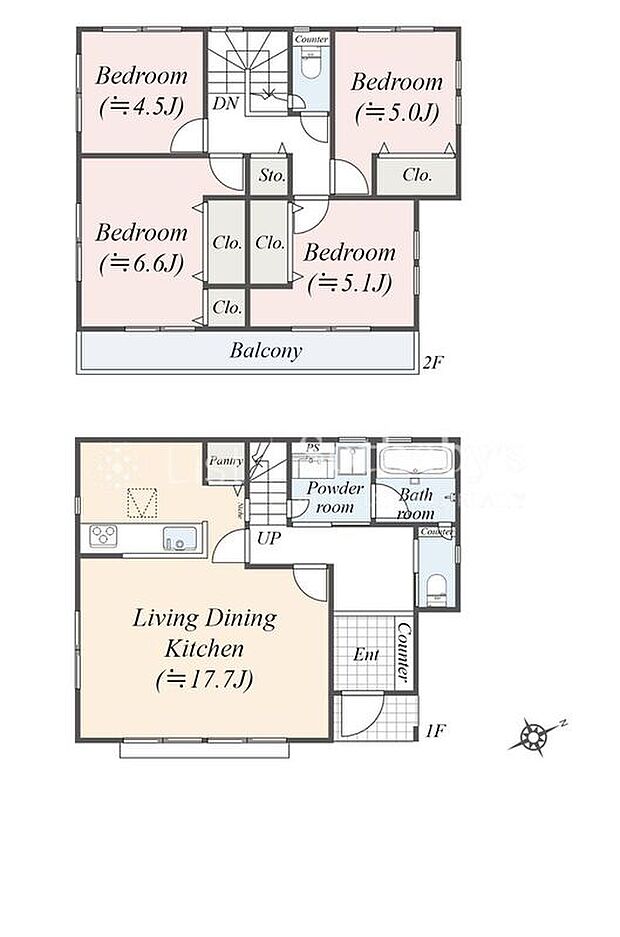 【4LDK】※図面と異なる場合は現況を優先
