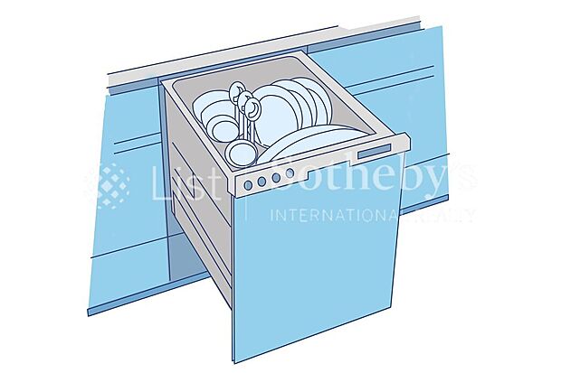 【その他設備】ビルトインの食洗機が付きシステムキッチンに内蔵されていて場所をとらず、食器洗いの時間も省け時間の有効活用ができます!