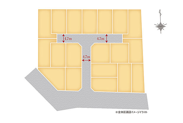 全19区画×全区画30坪超の自由設計戸建プロジェクト
全体区画図イラスト