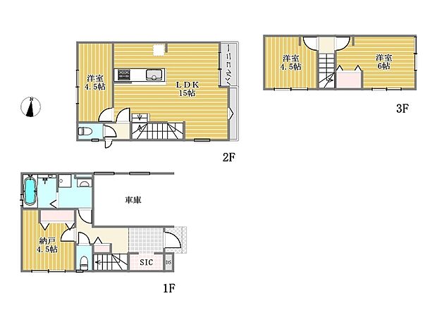1区画参考プラン間取り図(3SLDK+SIC 建物価格1650万円 97.50m2)
