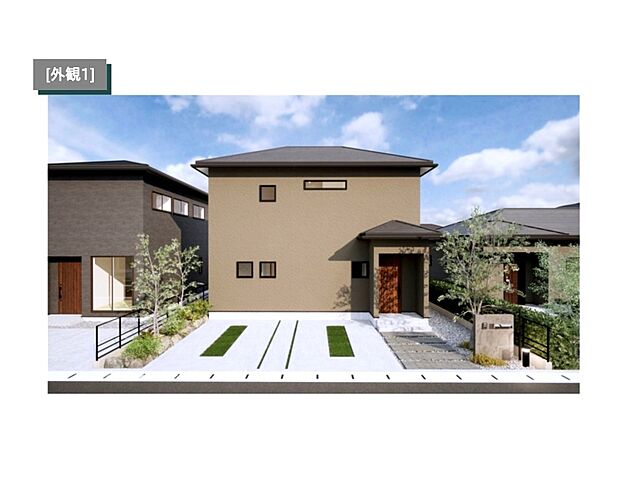 【完成予想パース】建物プラン例　建物価格1798.5万円、建物面積89.42m2