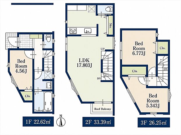 【1区画建物参考プラン】1区画建物参考プラン間取り図 3LDK 建物価格1510万円 面積82.26m2(車庫面積11.17m2含む)