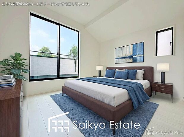 【洋室【施工例】】2面採光で明るく風通しも良好です!天気の良い日は是非窓を開けて空気の入れ替えをしてみるのはいかがでしょうか♪