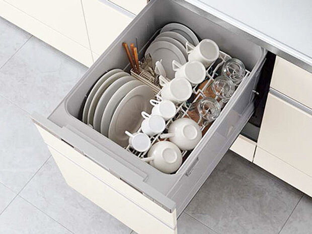 【食洗機】ビルドインの食器洗乾燥機で忙しいママの家事ををサポートします。