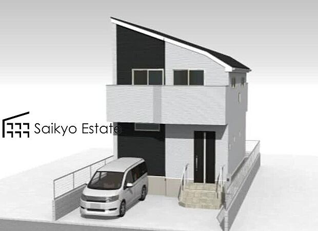 【外観完成予想図】交通量の少ない前面道路ですので、小さなお子様がおられるご家庭でも安心してお住まいいただけます。