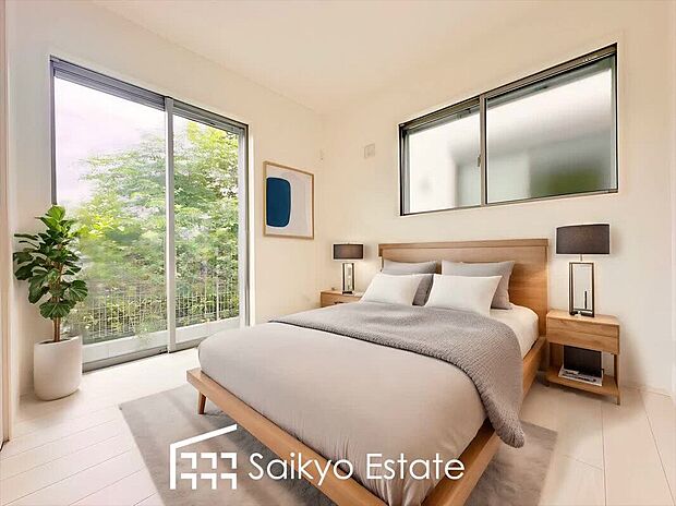 【居室【施工例】】2面採光で明るく風通しも良好です！天気の良い日は是非窓を開けて空気の入れ替えをしてみるのはいかがでしょうか♪