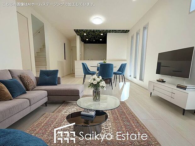 【リビング【施工例】】家族が集い、楽しい会話と美味しいごはん。何気ない家族団らんの時間が幸せに感じられる、そんな空間になりそうです。