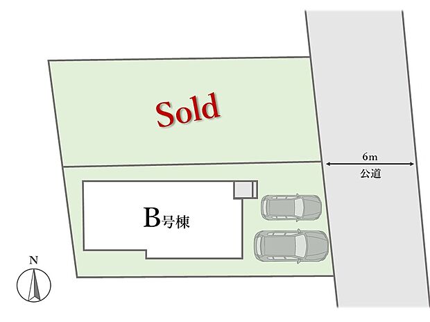 【全体区画図】
カースペースは2台分設けられており、ゆとりある敷地となっております!