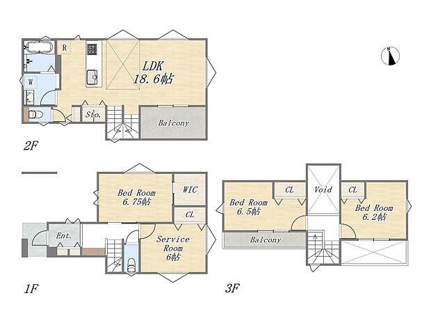 【間取り図】
商業施設が徒歩7分圏内にあり、日々のお買い物や休日のまとめ買いなども行き来しやすい距離にあります！教育施設も徒歩12分圏内に点在しており、共働きの子育て世帯でも安心して暮らせます！
