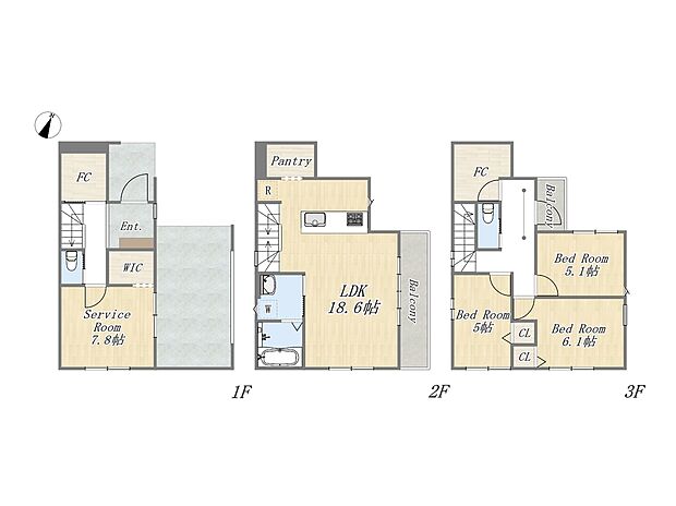 【間取り図】
落ち着いた街並みと生活利便性が調和した花畑エリアに位置し、毎日の暮らしを快適に支えてくれる住環境が魅力のロケーション。