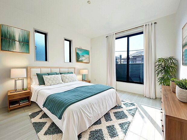 【【建物プラン例:Room】】全居室2面で明るく通風良好のプランでの建築可能!
建物面積:100m2|建物参考価格:2003万円