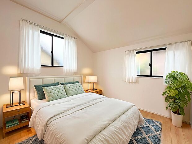 【【施工例:Room】】ワイドバルコニーが備わっており、通常のバルコニーよりも広さがあるので、洗濯物を多く干せるだけでなく、花や観葉植物、家庭菜園なども楽しむことが可能です!