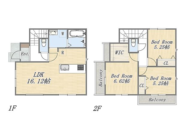 【【参考プラン例：(2)】】LDK+WIC+カースペース2台可
建物参考価格：1403万円
建物面積：81ｍ2
