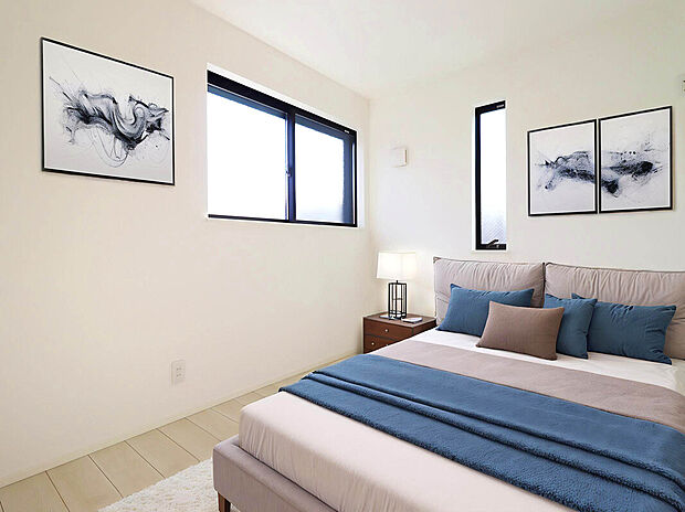 【【施工例：Room】】全室二面採光なので、どの居室も陽当たり・風通し良好。閉塞感や圧迫感なく居心地の良い空間を創り出します。