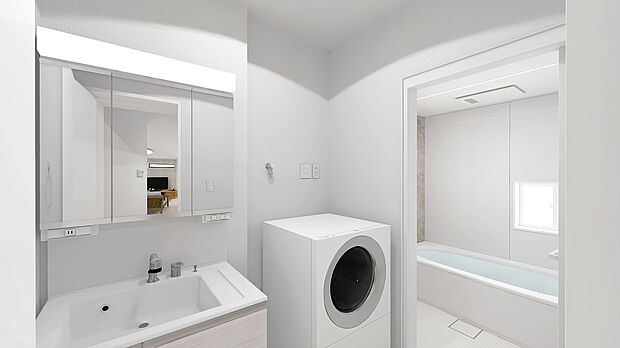 【【建物プラン例：Wash Room】】家事動線の良い水回り集約設計で日々の家事をスムーズに行うことができます。