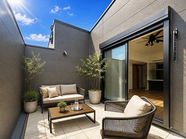 【【施工例:Wide Balcony】】通常のバルコニーよりも広さがあるので、洗濯物を多く干せるだけでなく、花や観葉植物(ガーデニング)、家庭菜園なども楽しむことが出来ます!