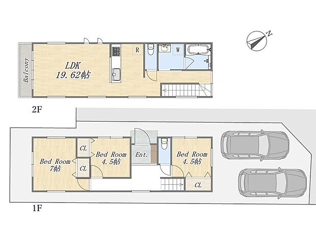 【【参考プラン:5号地】】Plan:3LDK+カースペース
建物参考価格:2300万円
建物面積:87.76m2
YAZAWA LUMBER施工|建物参考価格(2300万円)には設計・外構・地盤改良費等は含まれていません。
