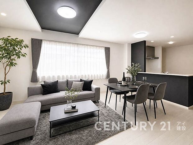 優しい色合いのフローリングと建具。やわらかな日差しがくつろぎの空間を演出します。※本画像はAIが家具等を作成しており、実際の現地に設置されておりません。また、販売価格には含まれておりません。