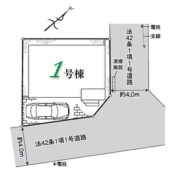 二方向を道路に囲まれた角地！通風採光良好です♪周辺は交通量が少なくお車の出し入れもしやすいですね♪