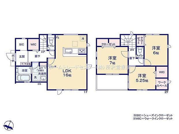(１号棟)、3LDK、土地面積115.02m2、建物面積91.91m2