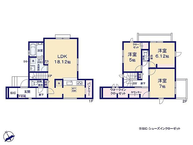 (１号棟)、3LDK、土地面積100.22m2、建物面積97.3m2